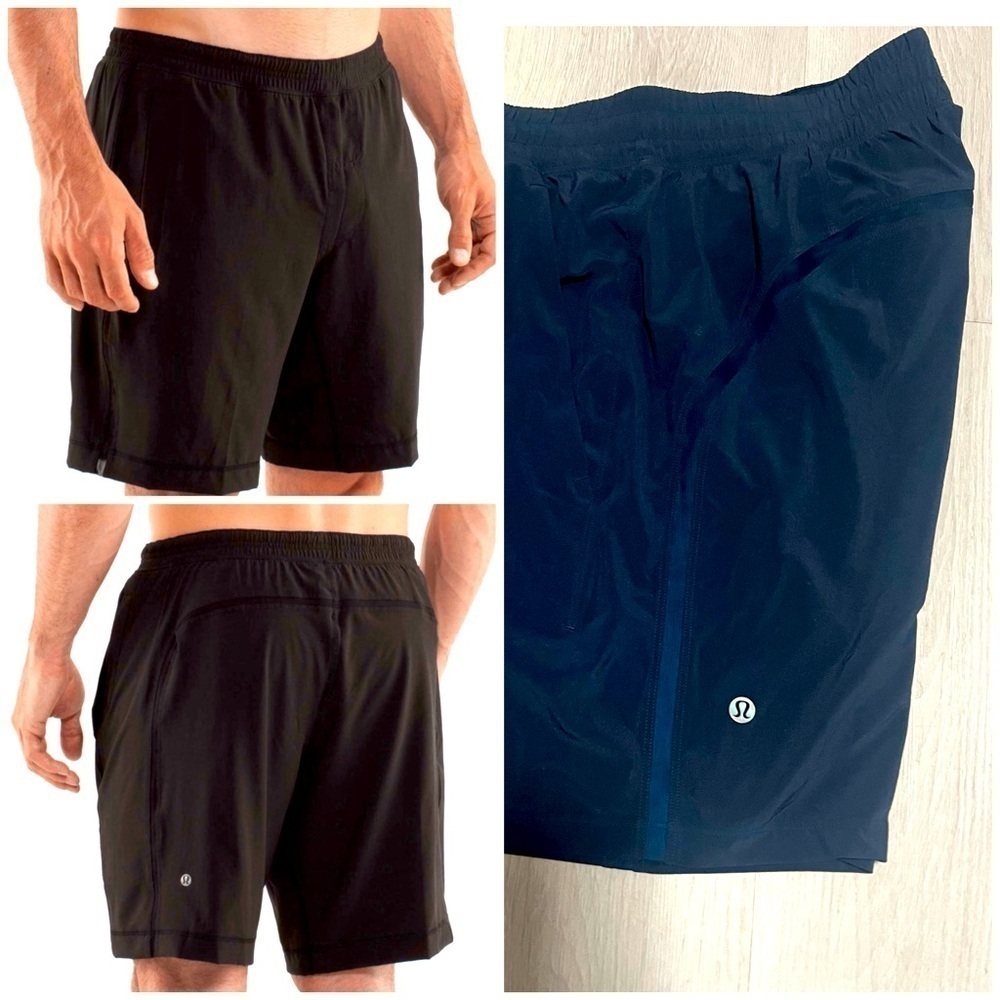 Lululemon Run: Response Short Men’s Medium Navy Blue Running Shorts Pockets EUC